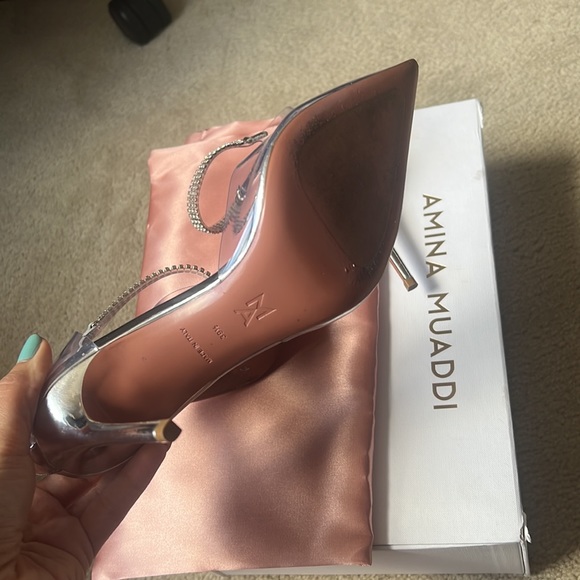 Amina Muaddi Ursina glass pump size 39.5 - 9.5US - Picture 4 of 8